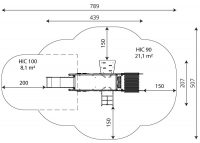 Kuva tuotteen Liukumäki Työkone V 3102 turva-alueesta