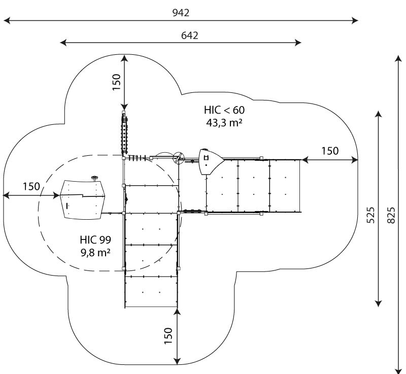 Kuva tuotteen Esteetön Leikkikeskus V 1726 turva-alueesta
