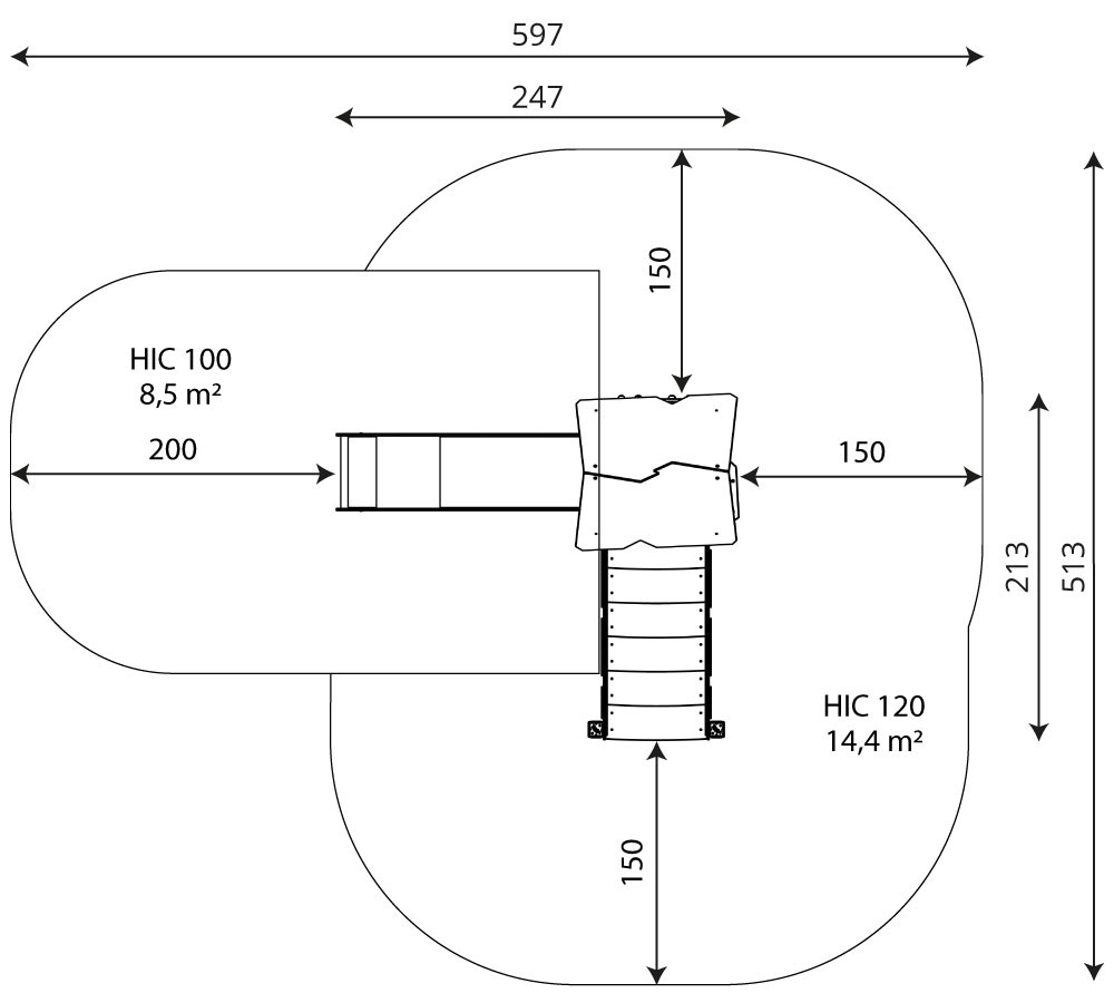 Kuva tuotteen Liukumäki Portailla VWD 1502 turva-alueesta