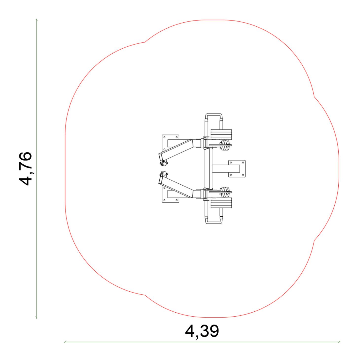 Kuva tuotteen Ojentajatalja seisten SMB746 turva-alueesta
