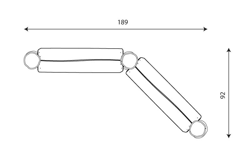 Kuva tuotteen Robinia Penkit VRB 1350 mitoista