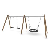 Kuva tuotteesta Keinurunko pesäistuimella ja kahdella istuinpaikalla VWD 1494, Harmaa yläpalkki