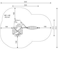 Kuva tuotteen Linnan Torni Riippukeinulla V 3001 turva-alueesta