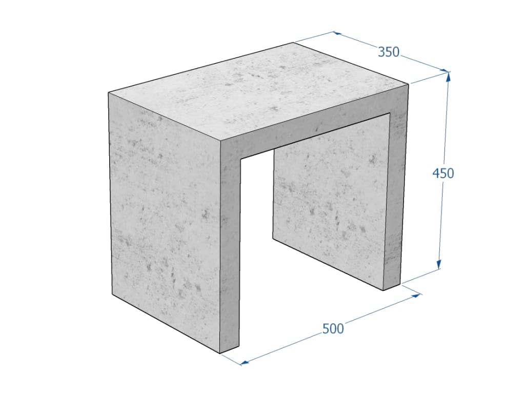 Kuva tuotteen Betonipenkki KB7211 mitoista