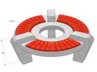 Kuva tuotteen Betonipenkki KB730 mitoista