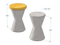 Kuva tuotteen Betonipenkki KB74 mitoista