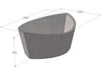 Kuva tuotteen Betoniruukku iso vene KB1047 mitoista