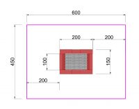Kuva tuotteen Esteetön Trampoliini 1,5 x 2 m MP-TZWH 150-200 turva-alueesta