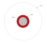 Kuva tuotteen Pyöreä Trampoliini 1,5 x 1,5 m MP-TZMPPO-150 turva-alueesta