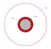 Kuva tuotteen Pyöreä Trampoliini 1,7 x 1,7 m MP-TZMPPO-170 turva-alueesta