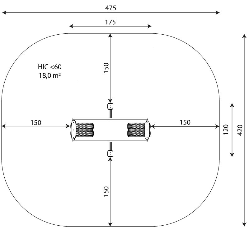Kuva tuotteen Vaakakeinu Puolikuu VST 0528 turva-alueesta V2