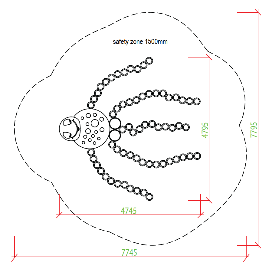 Kuva tuotteen Mustekala 3D-C03 turva-alueesta