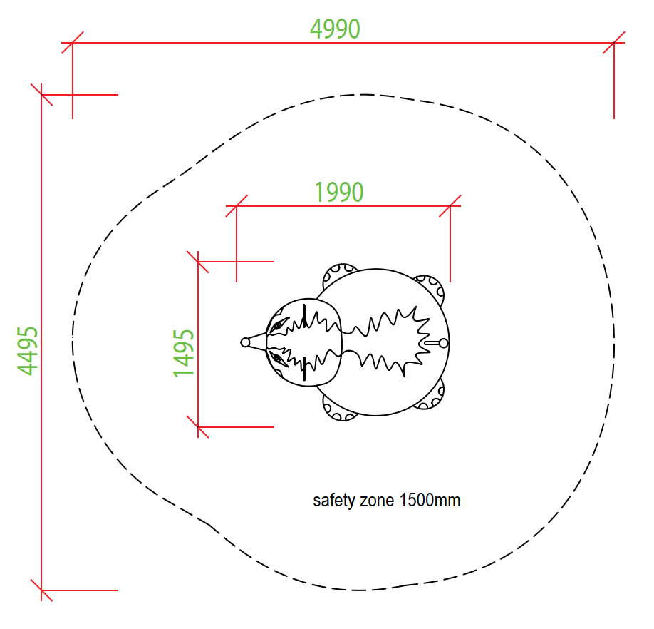 Kuva tuotteen Susi 3D-C23 turva-alueesta