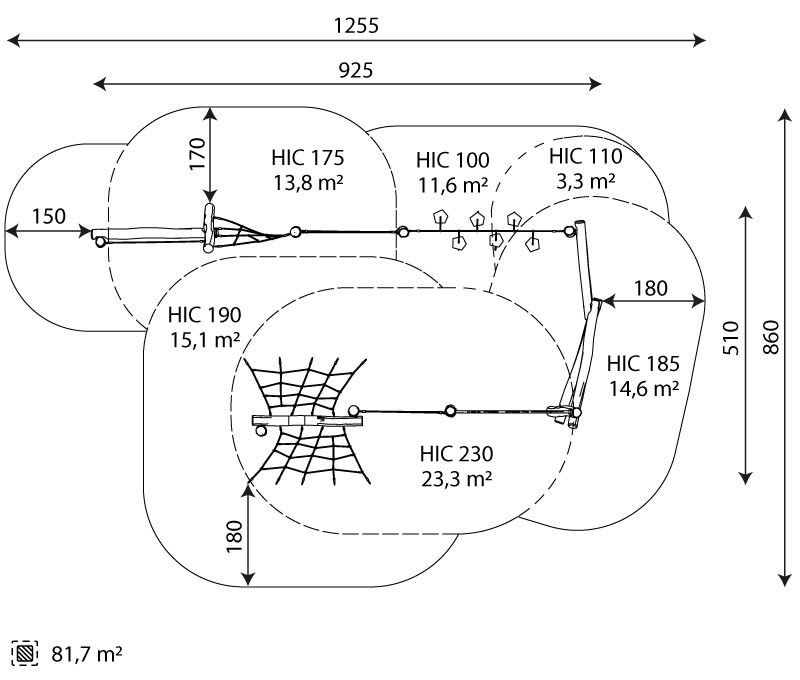 Kuva tuotteen Robinia Tasapaino- ja Kiipeilyreitti VRB 1223 turva-alueesta