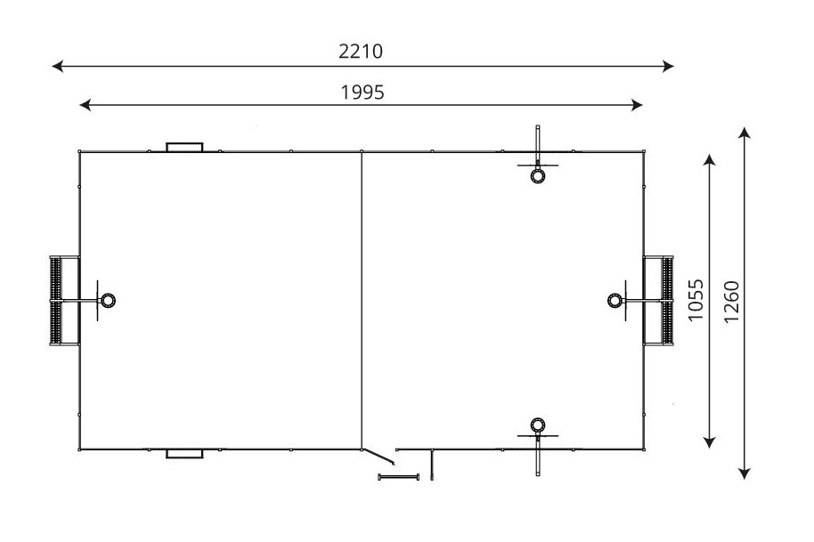 Yläkuva tuotteesta Monitoimiareena, 10 m x 23 m V 242011-002