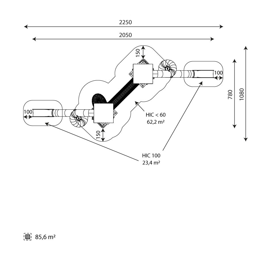 Kuva tuotteen Qubix 5, Pieni Aktiviteettikeskus Putkiliukumäillä ja Köysisillalla V 2506 turva-alueesta