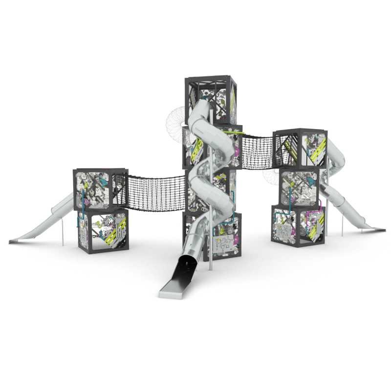 Kuva tuotteesta Qubix 6, Suuri Aktiviteettikeskus Putkiliukumäillä ja Köysisilloilla V 2507, Kuva 1