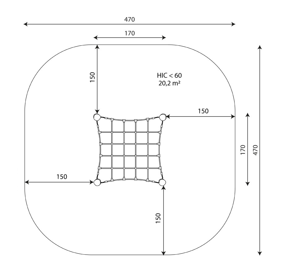 Kuva tuotteen Robinia Vaakaverkko VRB 1380 turva-alueesta